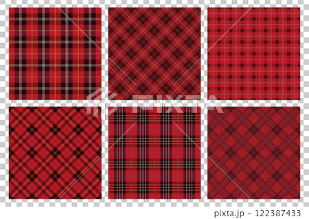 Set of seamless tartan checks in both vertical and horizontal directions 122387433