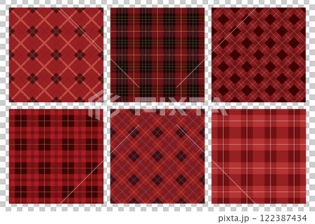 縦横両方向にシームレスなタータンチェックのセット 122387434
