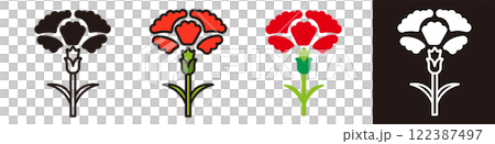 Carnation icon. Mother's day or celebration flower. 122387497