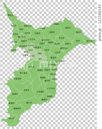 Dividable map of Chiba prefecture with ward, city, town and village names Dividable map of Chiba prefecture with ward, city, town and village names 122388143