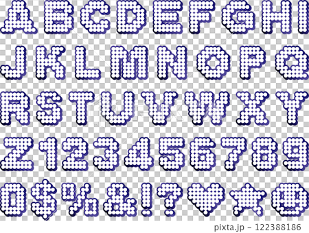 丸、文字、影付、m14紺 122388186