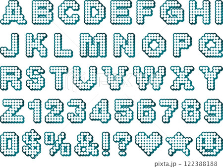 丸、文字、影付、m16青緑 丸、文字、影付、m16青緑 122388188