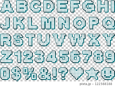 丸、文字、影付、m16青緑 丸、文字、影付、m16青緑 122388188