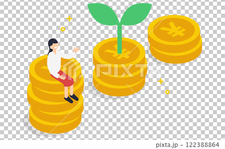 投資・資産運用が成功しているお金のイメージイラスト 122388864