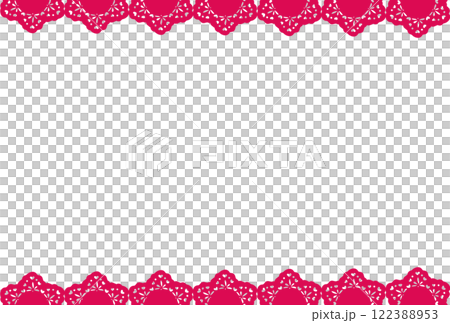 Bright pink heart patterned lace frame 122388953