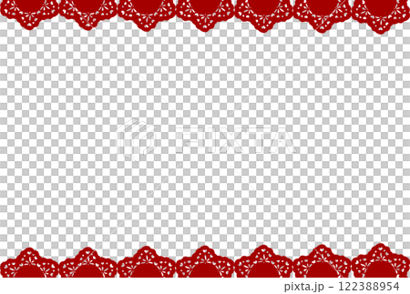 Lace frame with red heart pattern 122388954