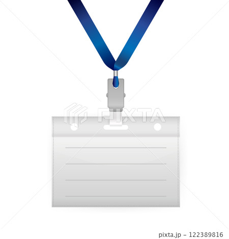 Card with name tag ampty on white background. Vector design. Blank business card. 122389816