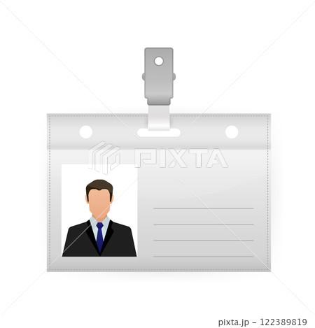 Name tag vector illustration on white background. Blank template. Vector, flat design. Vector icon. Name tag vector illustration on white background. Blank template. Vector, flat design. Vector icon. 122389819