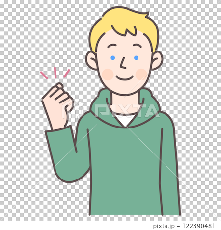 Caucasian man posing with fist 122390481