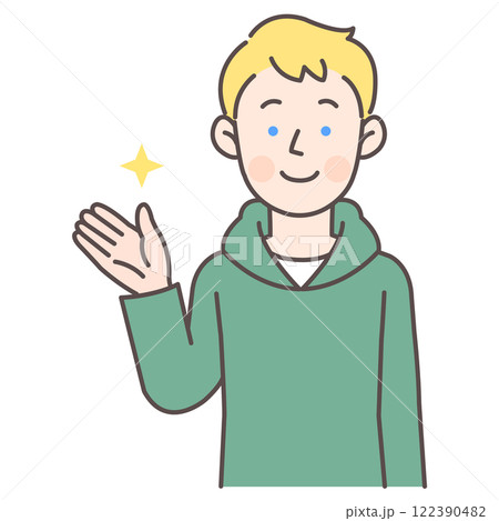 案内する白人男性 122390482