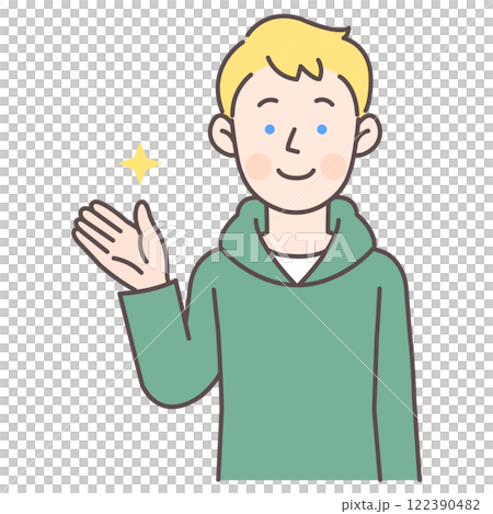 案内する白人男性 122390482