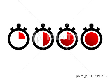 Timer icons. Stopwatch symbols. Flat icons on white background. Vector illustration. 122390497
