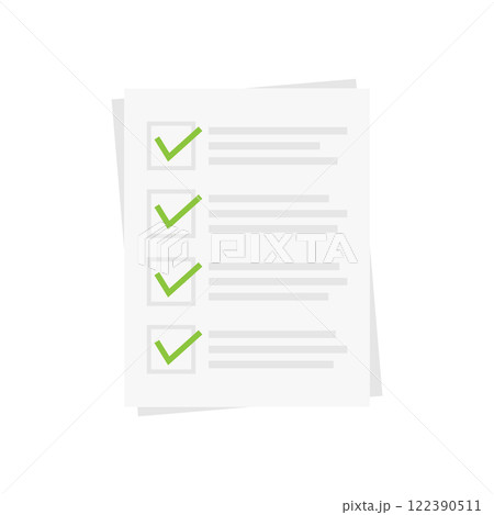 Checklist checkmark Icon in flat style. Checklist checkmark Icon in flat style. 122390511