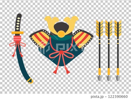 兒童節頭盔、劍和箭矢量圖 兒童節頭盔、劍和箭矢量圖 122390660