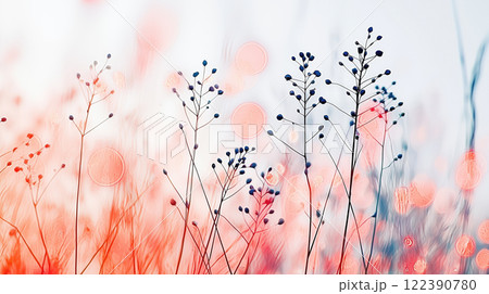 Delicate wild plants with soft focus background. AI-generated item 122390780
