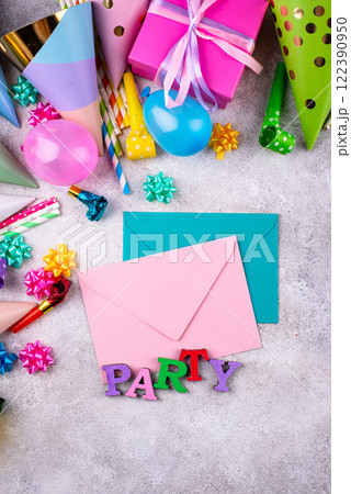 Birthday party celebration concept with papaer hat 122390950