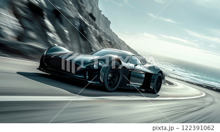 ドライブ中のスポーツカー 122391062