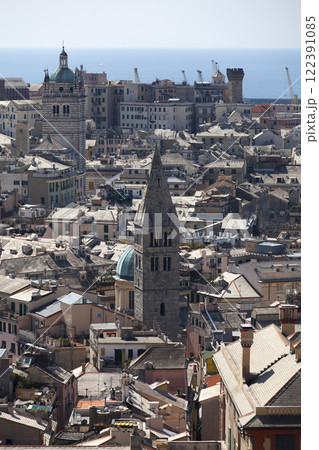 Aerial view of Santa Maria delle Vigne in Genoa 122391085