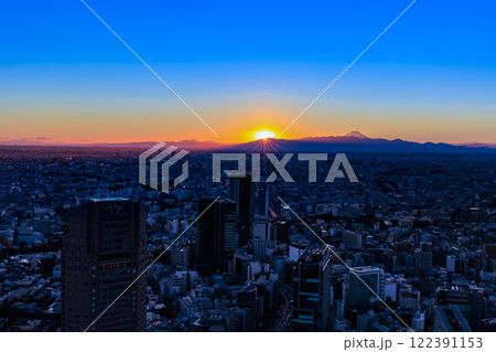 東京　渋谷区　渋谷スクランブルスクエアの展望施設 SHIBUYA SKY（渋谷スカイ）からの眺め 122391153