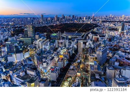 東京　渋谷区　渋谷スクランブルスクエアの展望施設 SHIBUYA SKY（渋谷スカイ）からの眺め 122391184