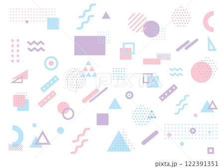 可愛いパステルカラーの幾何学素材 122391351