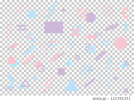 可愛いパステルカラーの幾何学素材 122391351