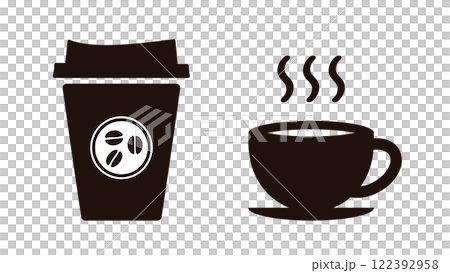 Coffee simple icon set 122392958