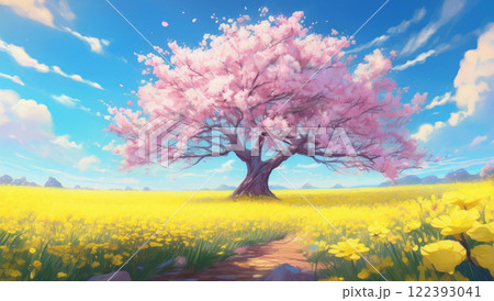 春の自然風景イメージ 122393041