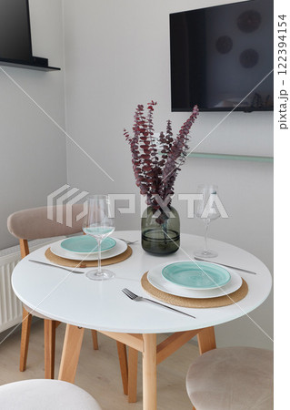 Modern Dining Table Featuring Elegant Decor...の写真素材 [122394154] - PIXTA