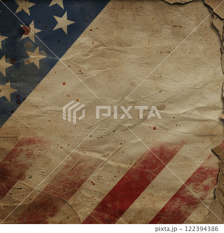 Grunge background with USA flag for veterans day. Wallpaper for design with lettering top view 122394386