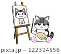絵画を楽しむ猫 122394556