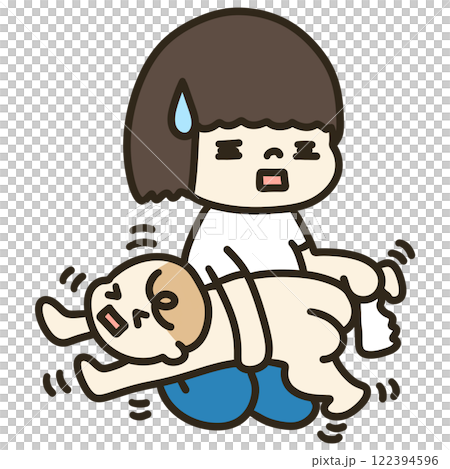 オムツ替え オムツ替え 122394596