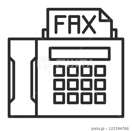 仕事で使う連絡やメッセージを電話回線で送受信する便利なファックスのイラスト 122394768