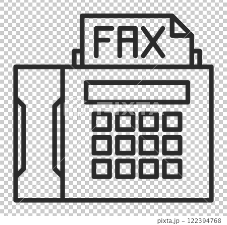 仕事で使う連絡やメッセージを電話回線で送受信する便利なファックスのイラスト 122394768