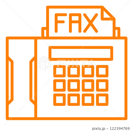 仕事で使う連絡やメッセージを電話回線で送受信する便利なファックスのイラスト 122394769