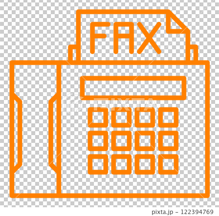仕事で使う連絡やメッセージを電話回線で送受信する便利なファックスのイラスト 122394769