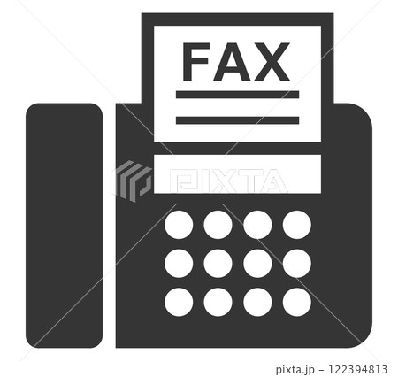 仕事で使う業務連絡や文章を電話回線で送受信するファックスのイラスト 122394813