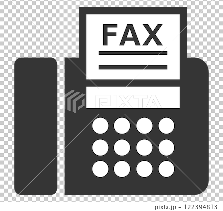 仕事で使う業務連絡や文章を電話回線で送受信するファックスのイラスト 122394813
