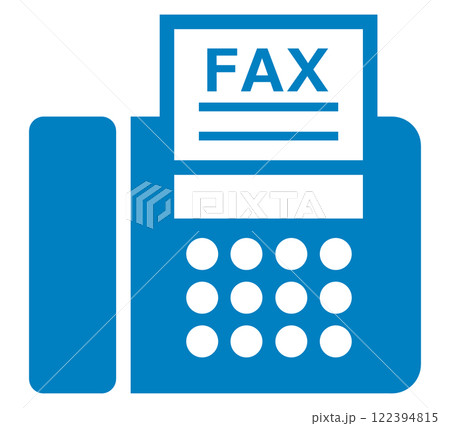 仕事で使う業務連絡や文章を電話回線で送受信するファックスのイラスト 122394815