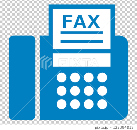 仕事で使う業務連絡や文章を電話回線で送受信するファックスのイラスト 122394815