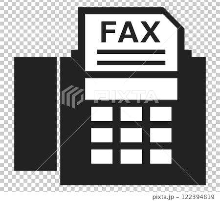仕事で使う業務連絡や文章を電話回線で送受信するファックスのイラスト 122394819