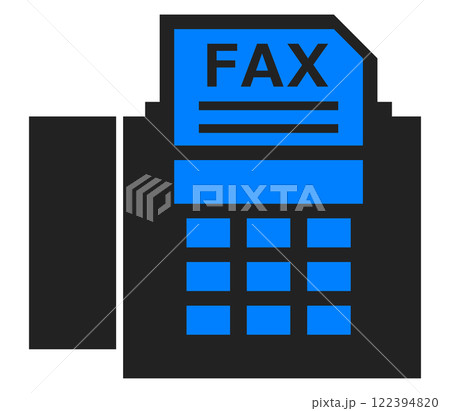 仕事で使う業務連絡や文章を電話回線で送受信するファックスのイラスト 122394820