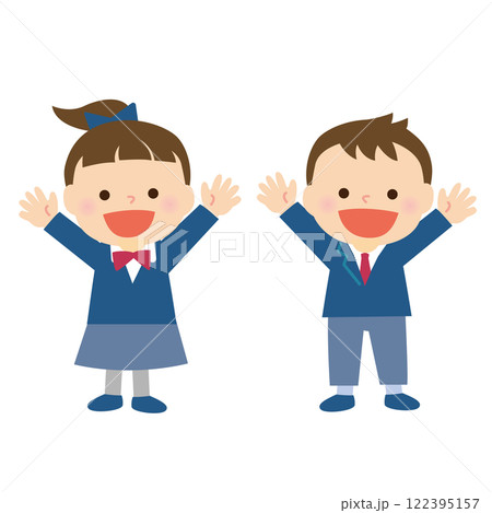 正装をしたこどもたち 入学・卒園 正装をしたこどもたち 入学・卒園 122395157
