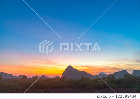 beautiful sunrise at Samet Nangshe viewpoint 122395434