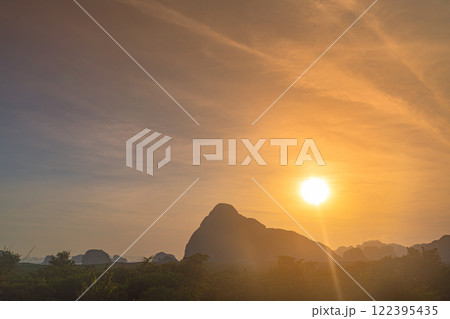 beautiful sunrise at Samet Nangshe viewpoint beautiful sunrise at Samet Nangshe viewpoint 122395435