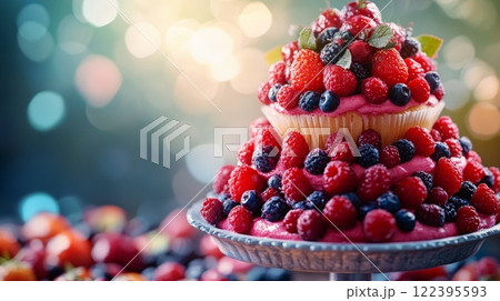 cupcakes with berries 122395593