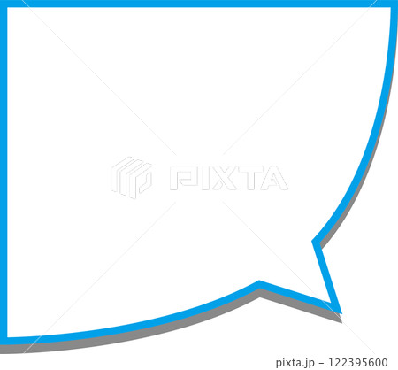 角の吹き出し青 122395600