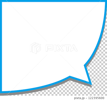 角の吹き出し青 122395600