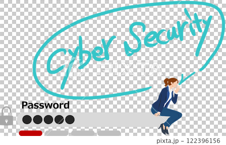 網路安全圖文素材插畫 122396156