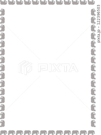 Frame of cute safari animals African elephant. Wildlife animal on white background border Frame of cute safari animals African elephant. Wildlife animal on white background border 122396503